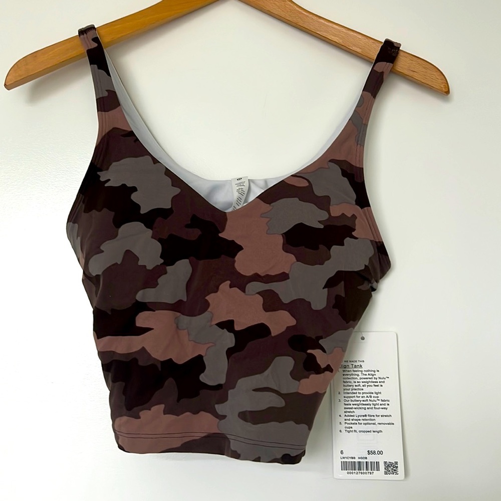 NWT Lululemon Align Tank Heritage 365 Camo Dusty Bronze Multi Size 6